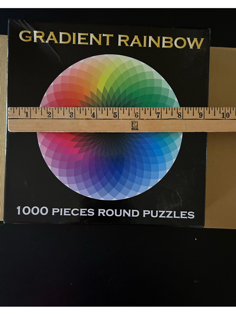 Gradient Rainbow 1000 Piece Round Puzzle 26.5x26.5 Inch Pre Owned - Picture 3 of 4